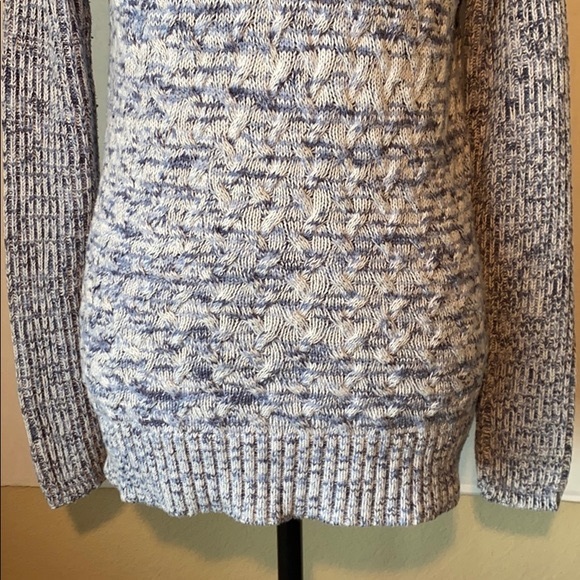 Cozy Croft&Barrow blue knit mock neck long sleeve sweater size medium - Picture 2 of 8
